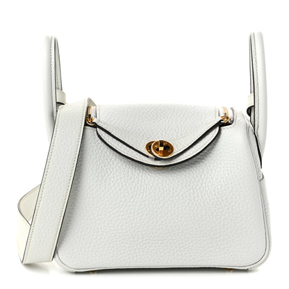Hermes Taurillon Clemence Mini Lindy 20 Gris Platine 1 of 11