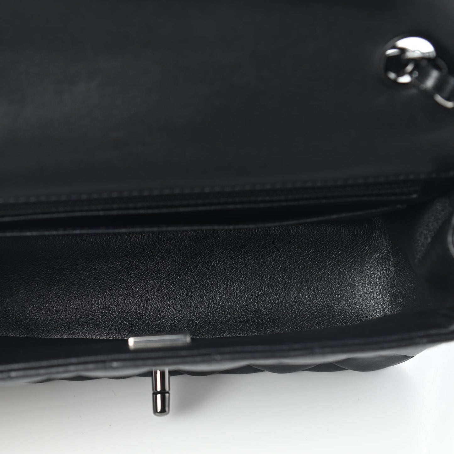 Lambskin Quilted Mini Rectangular Flap So Black