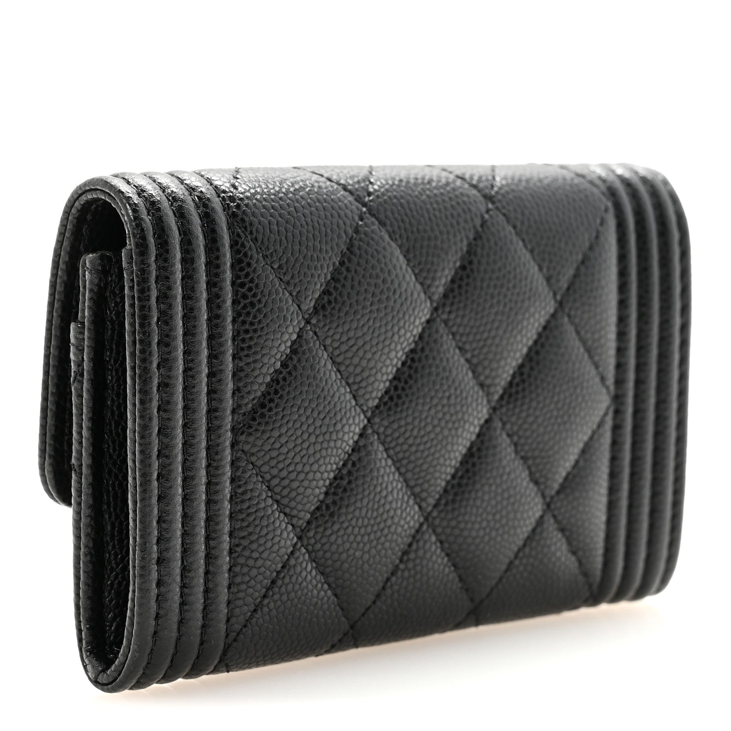 Chanel Caviar Quilted Boy Flap Card Holder Black 3 of 8