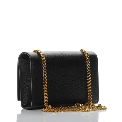 Saint Laurent Grain De Poudre Small Monogram Kate Satchel Black 3 of 7