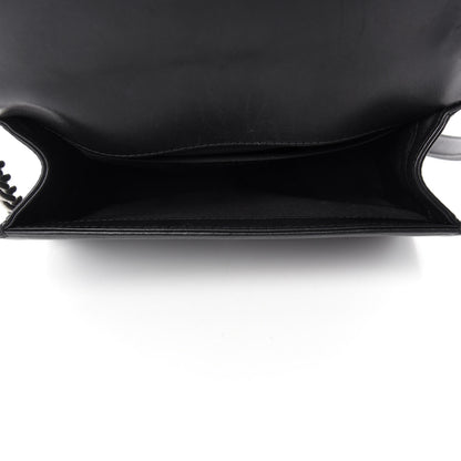 Chanel Calfskin Chevron Quilted Medium Braided Boy Flap Black 5 of 14