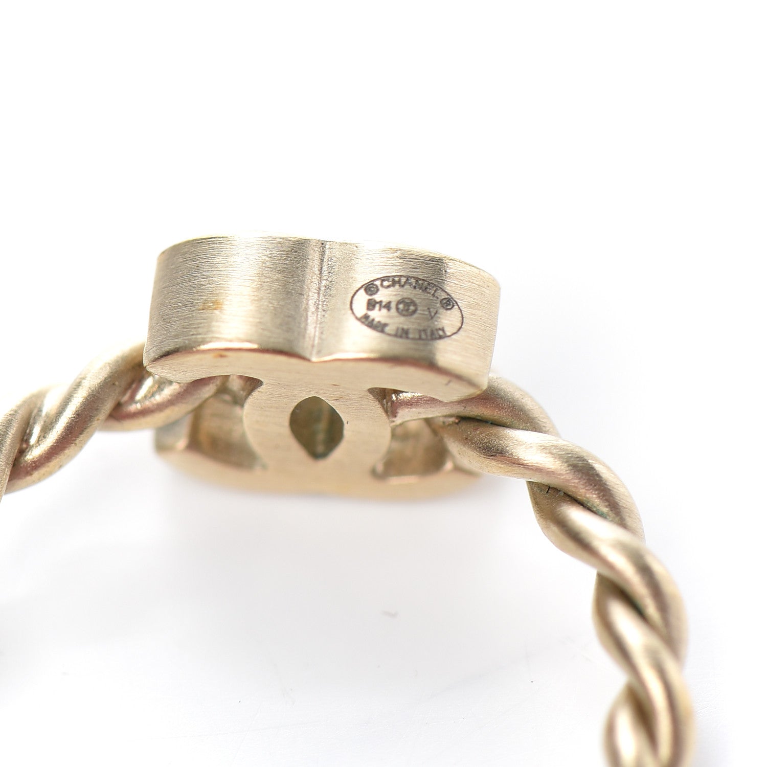 Chanel Enamel Camellia CC Ring Set of 2 5.25 5.5 Gold Black 5 of 5