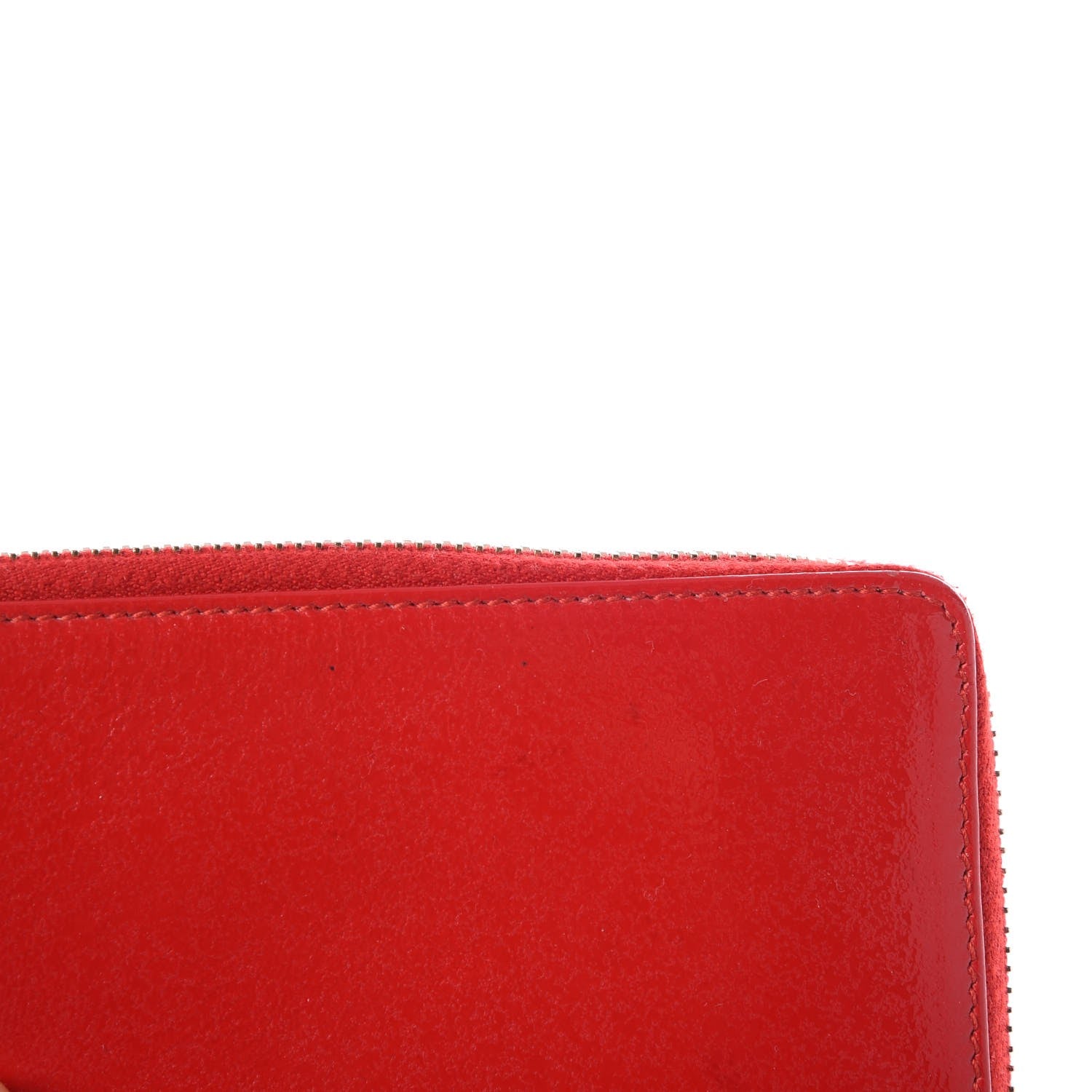 Balenciaga Glossy Nappa Gold Metallic Edge Hardware Zip Around Wallet Rouge Grenade 10 of 10