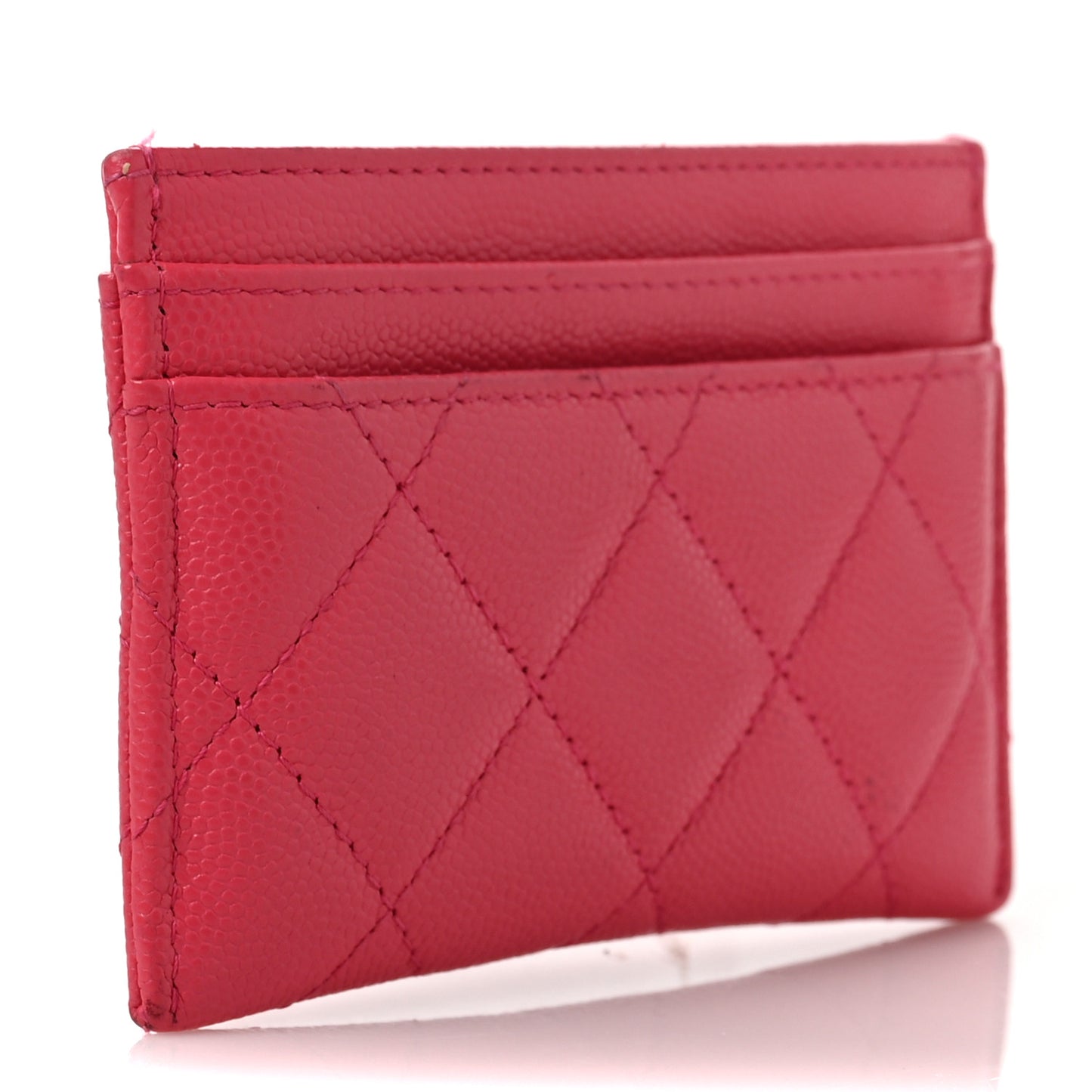 Caviar Quilted French New Wave Card Holder Rose