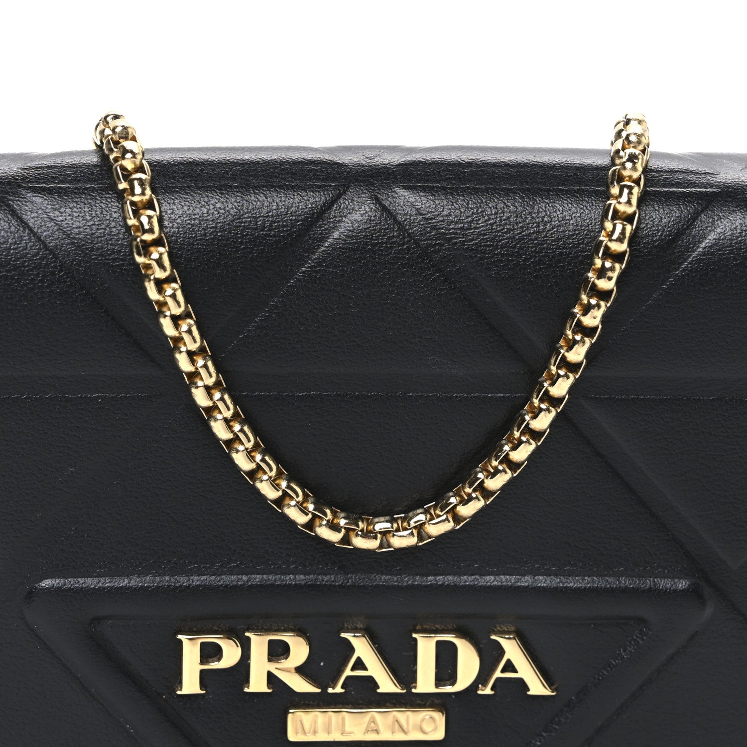 Prada Nappa Quilted Metal Patchwork Triangle Logo Card Holder With Strap 7 of 9