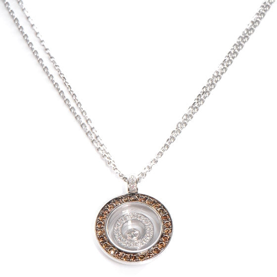 18k White Gold Chocolate Diamond Happy Spirit Pendant Necklace