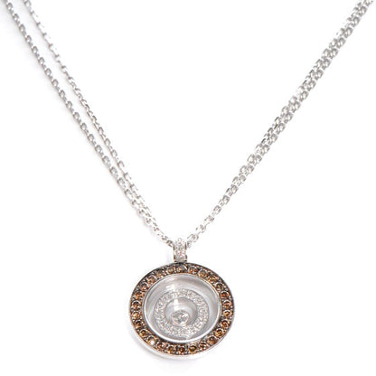 Chopard 18k White Gold Chocolate Diamond Happy Spirit Pendant Necklace 1 of 6