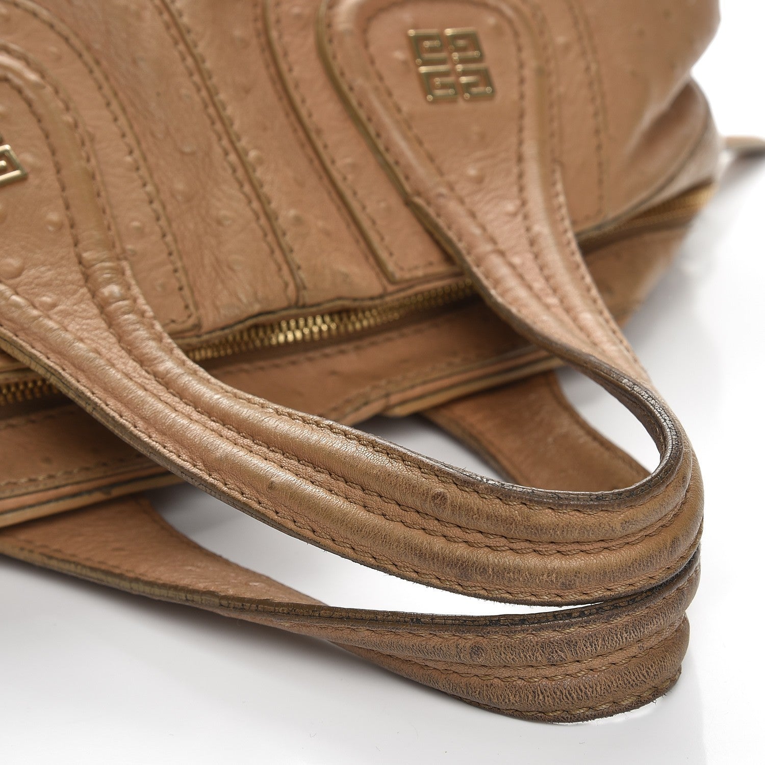 Givenchy Calfskin Ostrich Embossed Medium Nightingale Brown 11 of 14