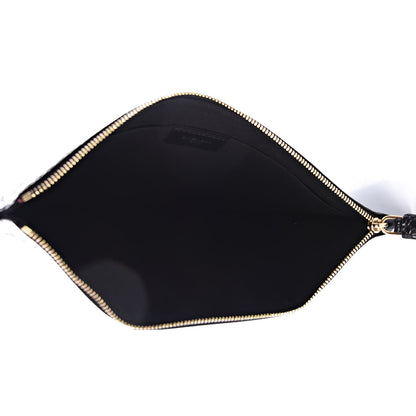 Givenchy Calfskin Crocodile Embossed Medium Zip Pouch Black 5 of 10