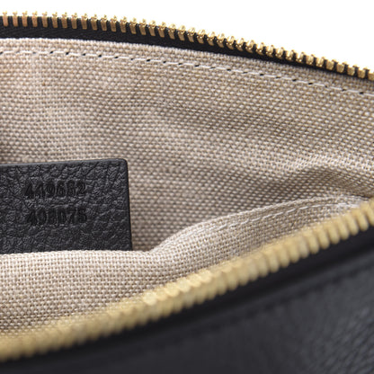 Gucci Pebbled Calfskin Large Bamboo Clutch Black 9 of 11