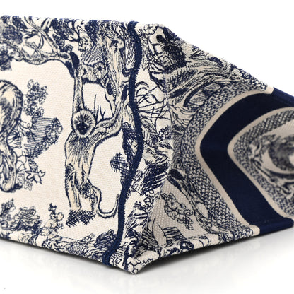Christian Dior Canvas Embroidered Medium Dioriviera Toile De Jouy Book Tote Blue 9 of 11