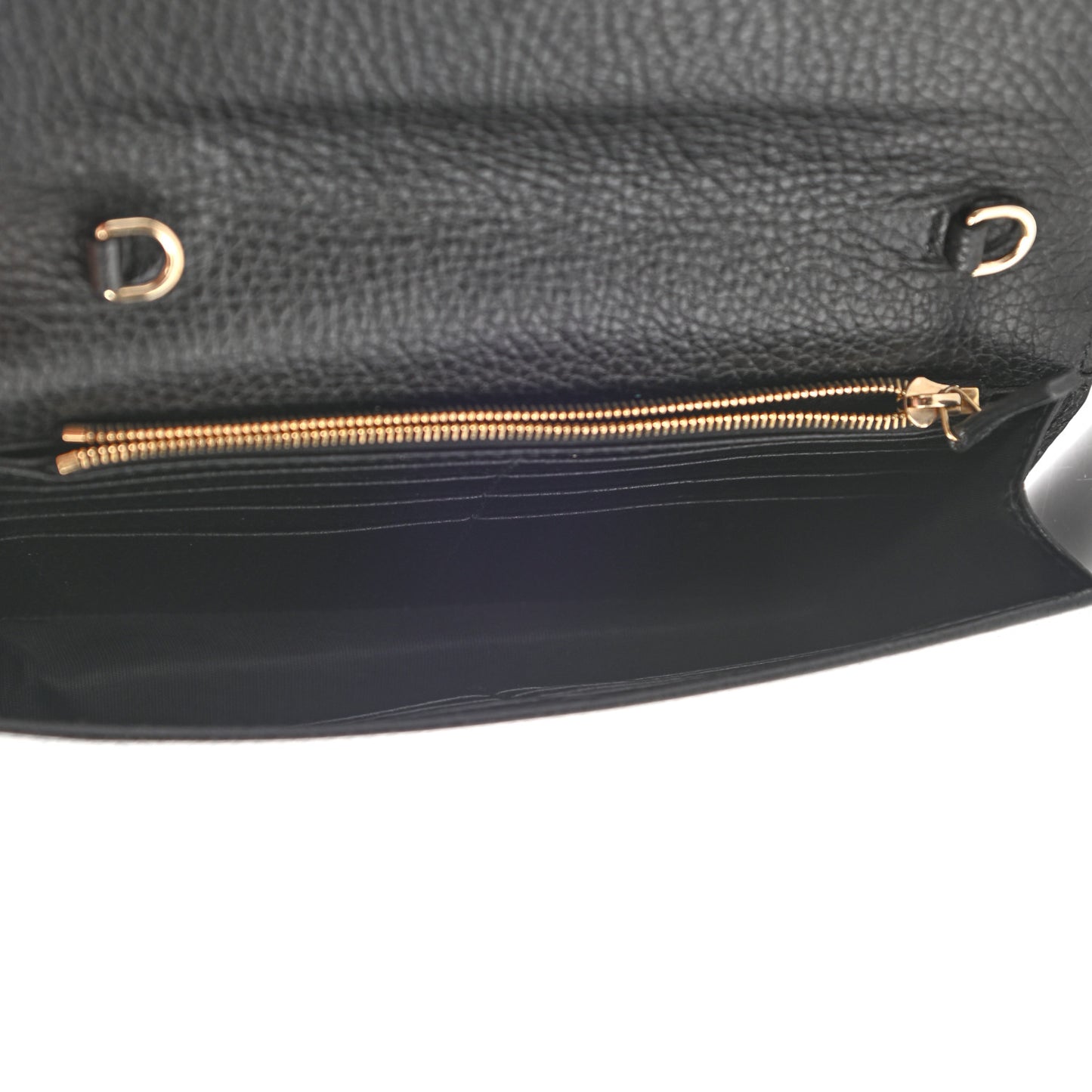 Dollar Calfskin Interlocking G Chain Wallet Black
