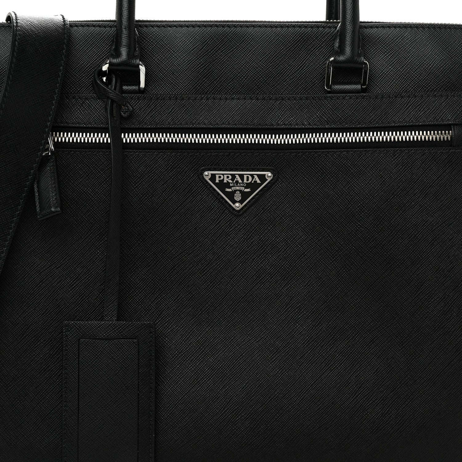 Prada Saffiano Travel Briefcase Black 9 of 11