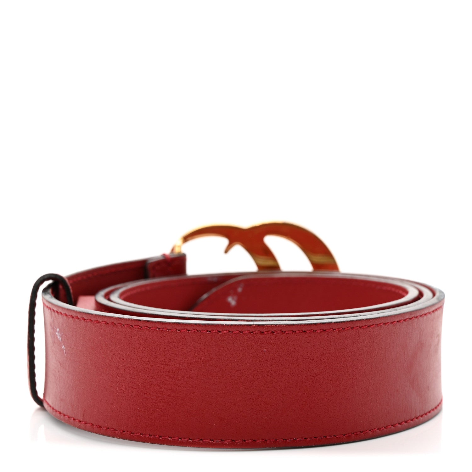 Gucci Plutone Calfskin Double G 40mm Belt 95 38 Rosso 2 of 10