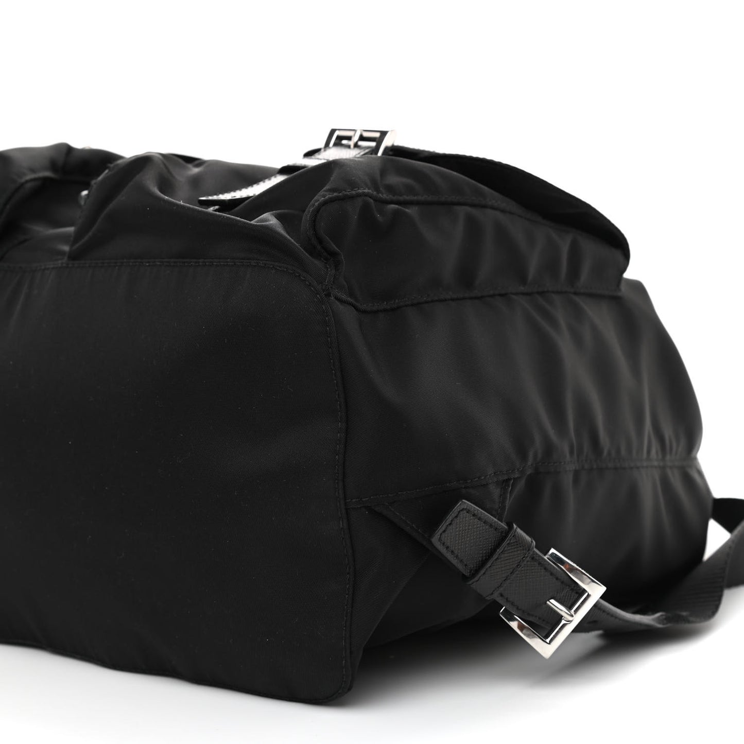 Tessuto Nylon Saffiano Medium Backpack Black