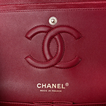 Chanel Caviar Quilted Medium Double Flap Dark Red 6 of 12