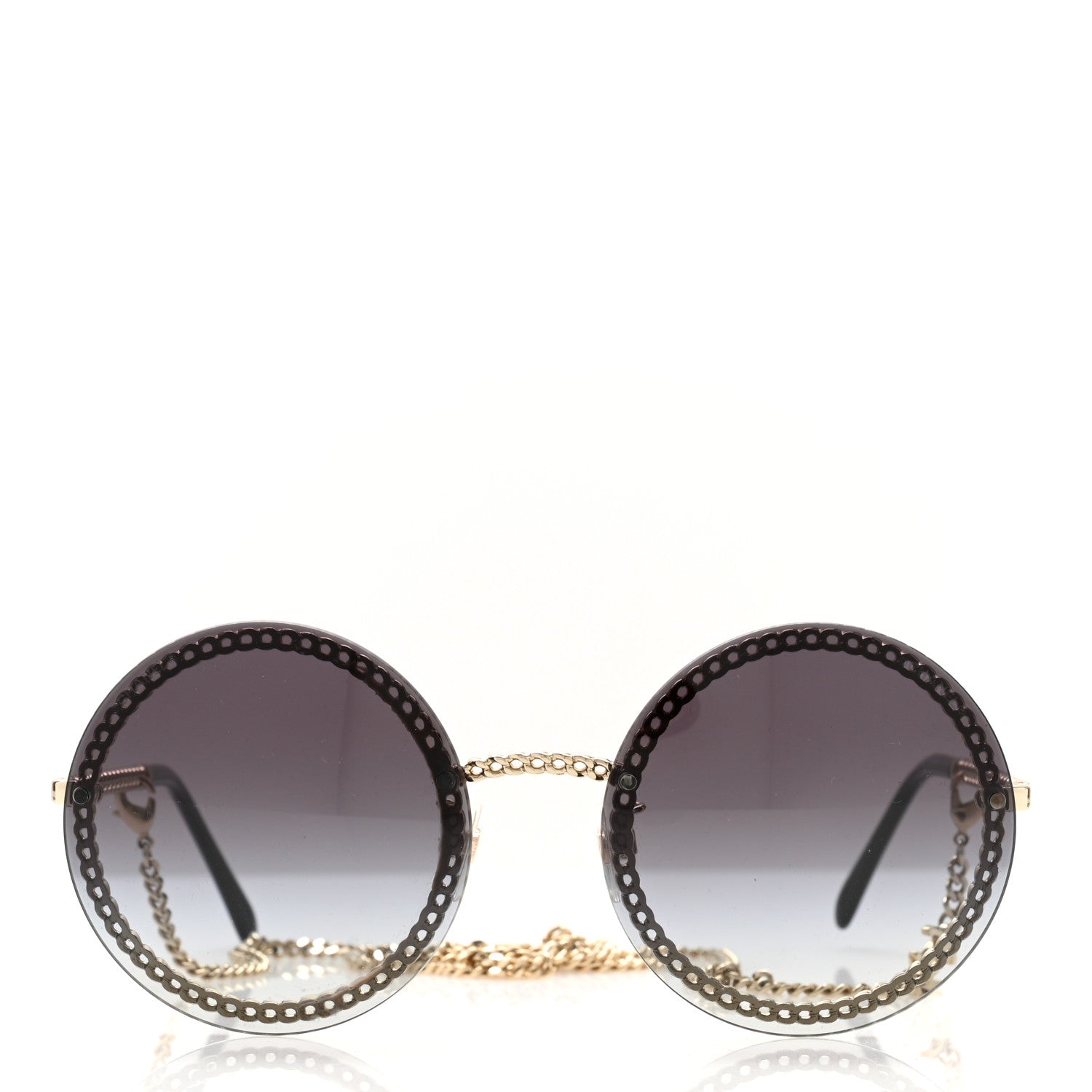 Chanel Round Chain Sunglasses 4245 Gold 2 of 9