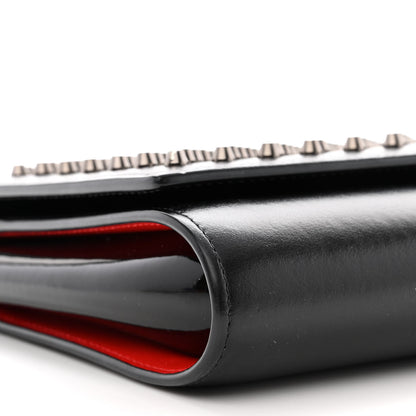Christian Louboutin Calfskin Patent Spikes Paloma Clutch Black 9 of 12
