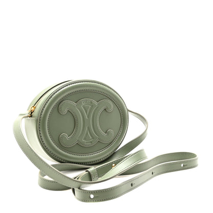 Celine Smooth Calfskin Cuir Small Triomphe Oval Purse Crossbody Olive 3 of 9