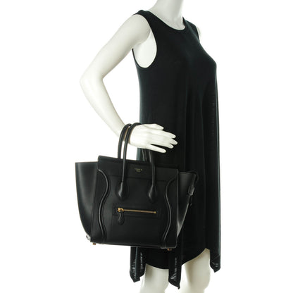 Celine Smooth Calfskin Micro Luggage Black 2 of 7