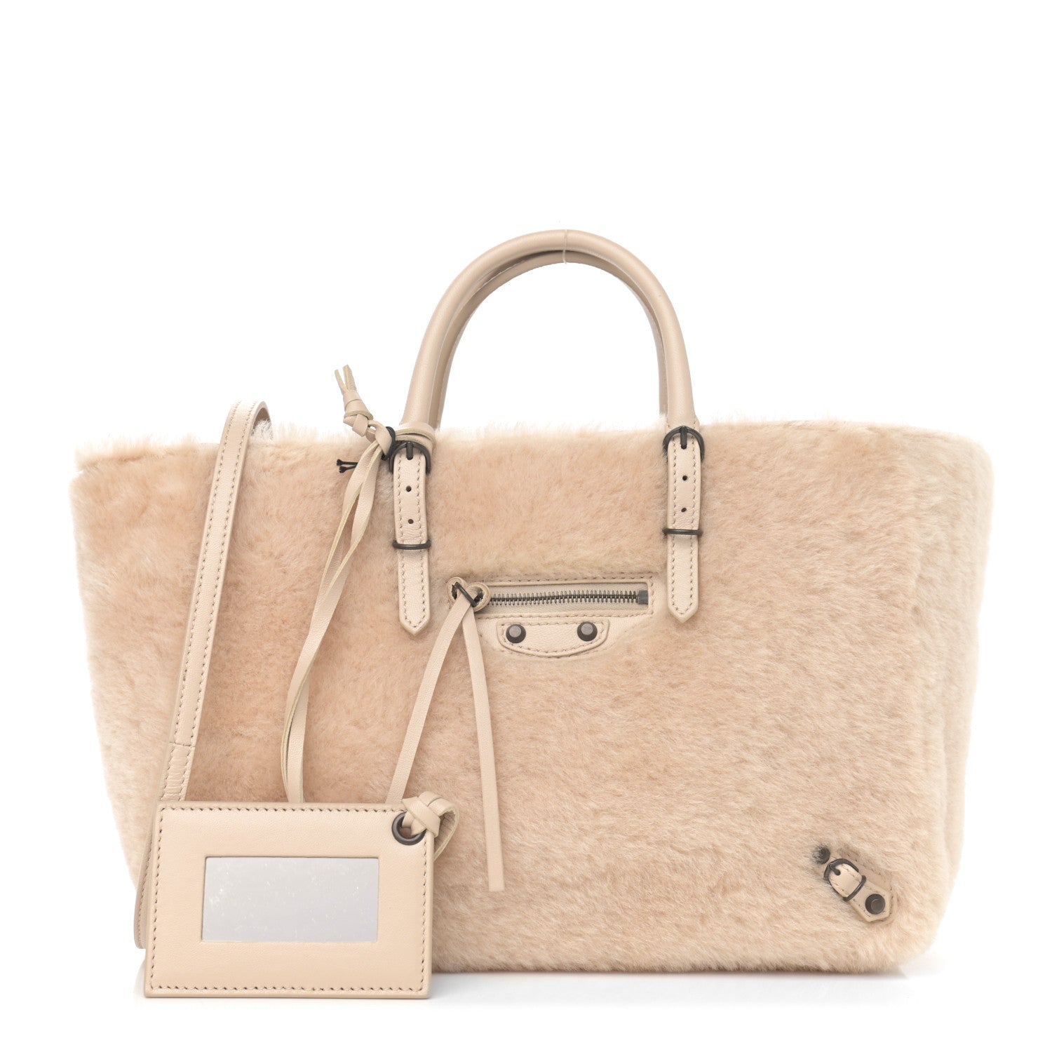 Balenciaga Merino Wool Papier A6 Zip Around Tote Beige Tapioca 1 of 11