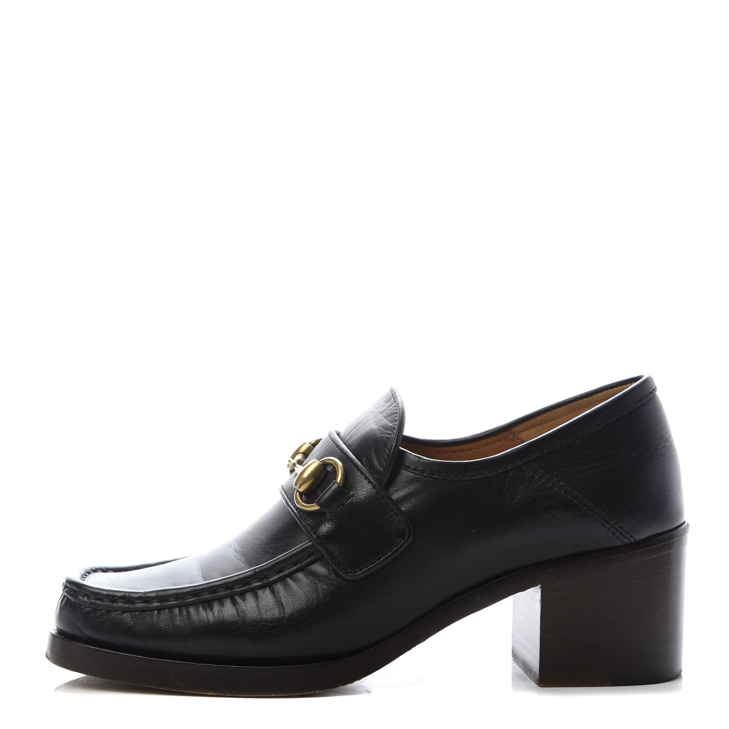 Gucci Malaga Kid Horsebit Loafer Pumps 36.5 Black 1 of 13