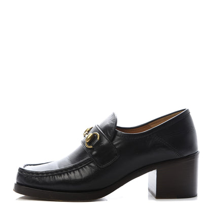 Gucci Malaga Kid Horsebit Loafer Pumps 36.5 Black 1 of 13