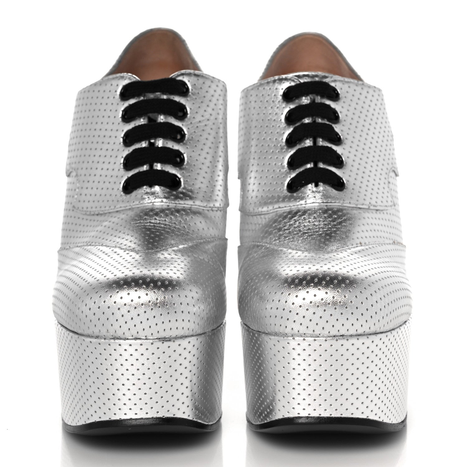 Gucci Calfskin Otis Platform Loafers 40 Silver 2 of 8