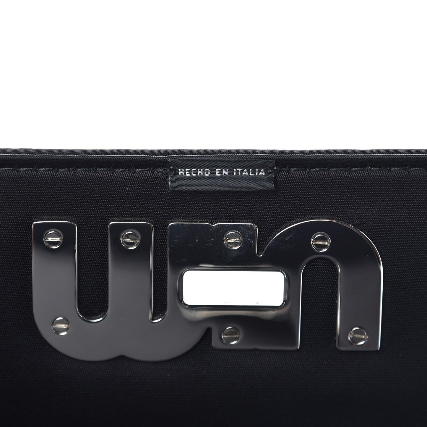 Tessuto Matelasse Delice Miu Logo Bag Black