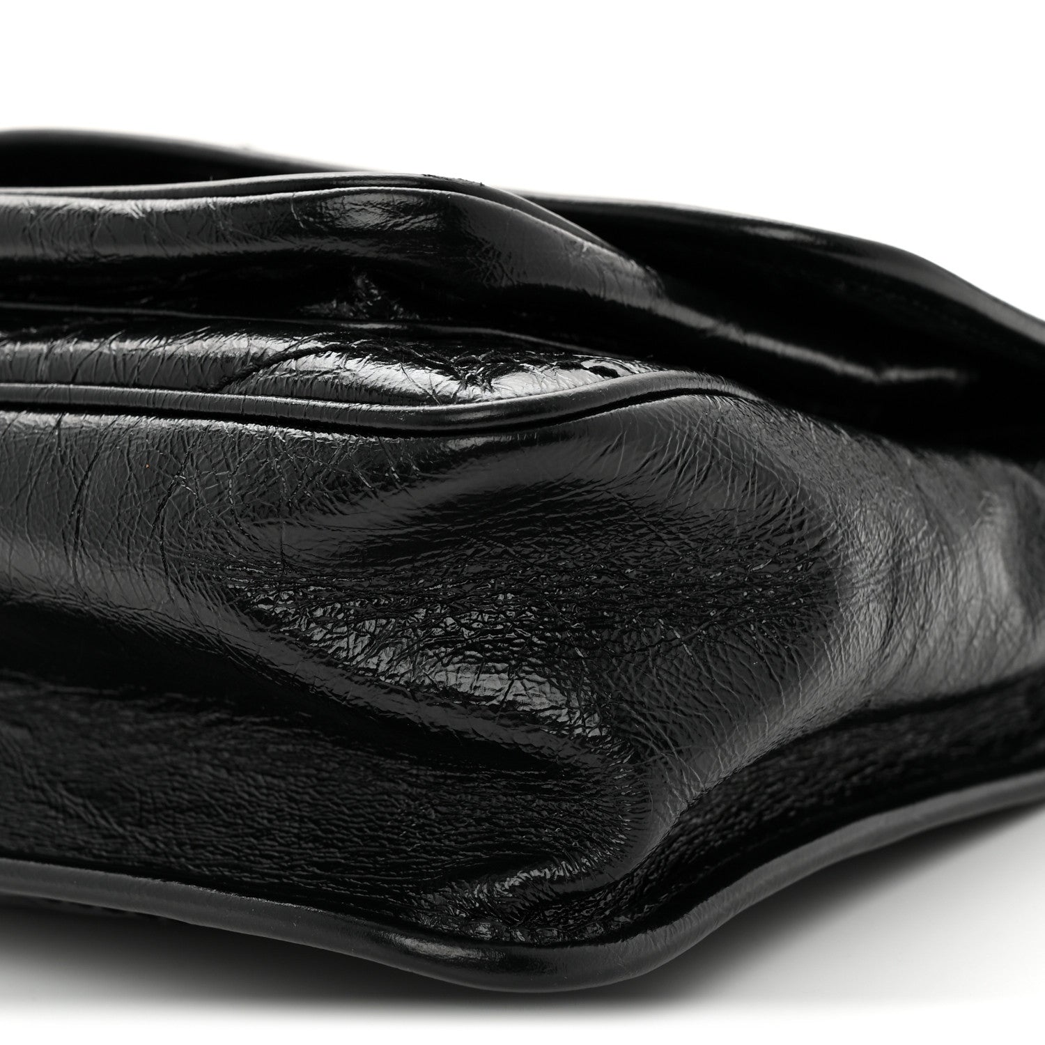 Saint Laurent Crinkled Calfskin Matelasse Monogram Medium Niki Chain Satchel Black Black 10 of 12