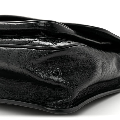 Saint Laurent Crinkled Calfskin Matelasse Monogram Medium Niki Chain Satchel Black Black 10 of 12