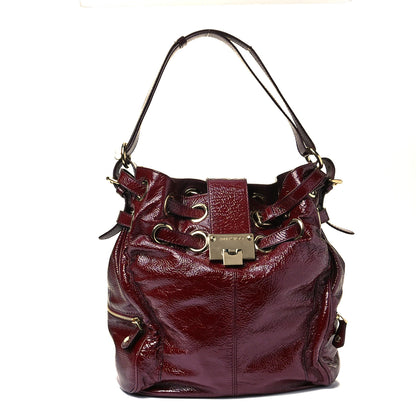 Jimmy Choo Crushed Patent Ramona Bucket Burgundy 1 of 10