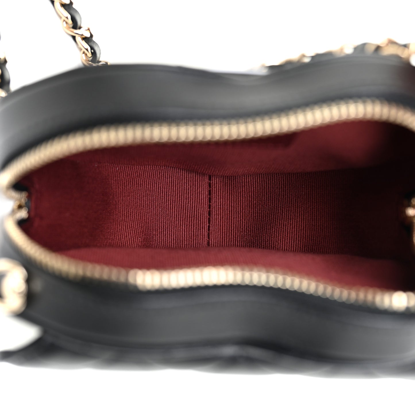 Lambskin Quilted CC In Love Heart Clutch With Chain Black