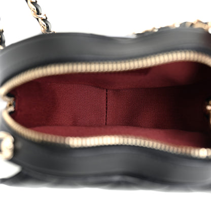 Chanel Lambskin Quilted CC In Love Heart Clutch With Chain Black 7 of 11