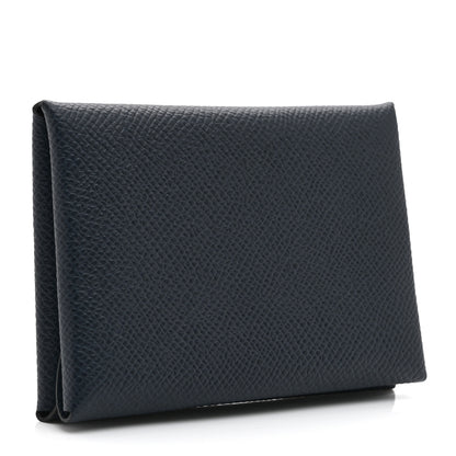 Hermes Epsom Verso Calvi Duo Card Case Bleu Indigo 3 of 8