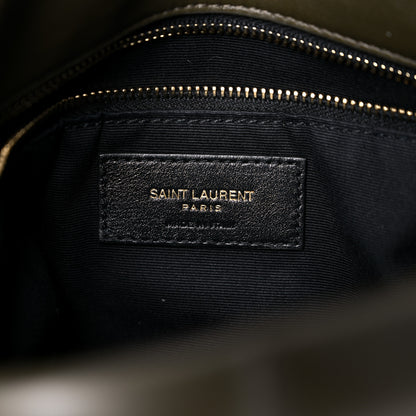 Saint Laurent Lambskin Quilted Small Loulou Puffer Monogram Chain Satchel Seaweed 7 of 14