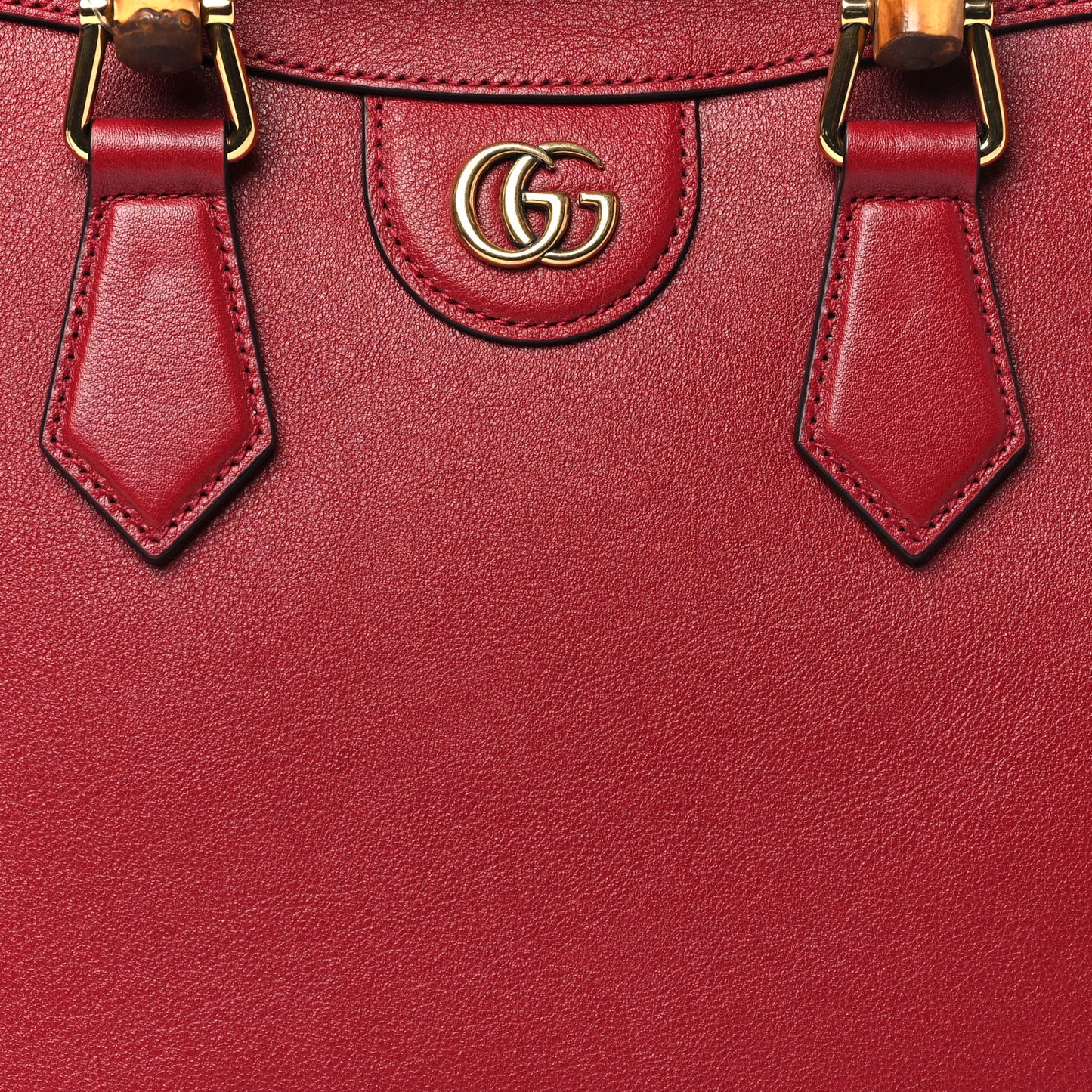 Wonka Grain Calfskin Small Diana Tote Bag Dark Red Orange Fluo