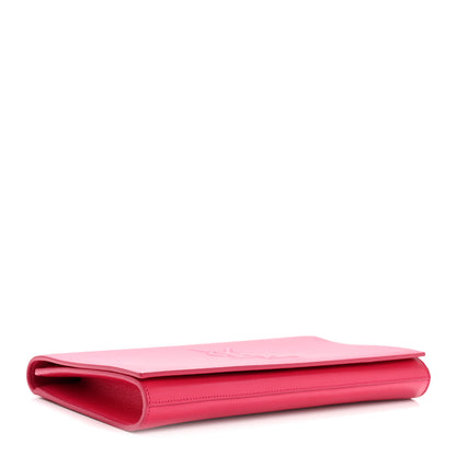 Saint Laurent Calfskin Monogram Large Belle De Jour Clutch Lipstick Fuchsia 4 of 12