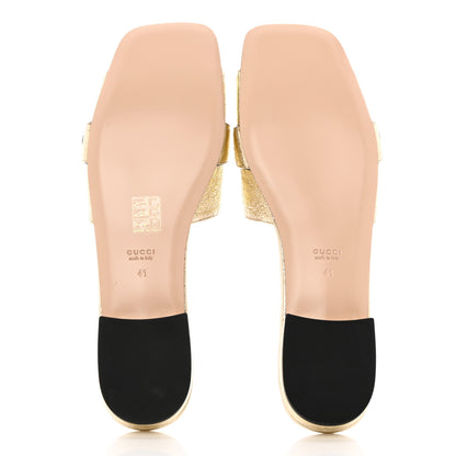 Gucci Galassia GG Marmont Flat Slide Sandals 41 Platino 5 of 9