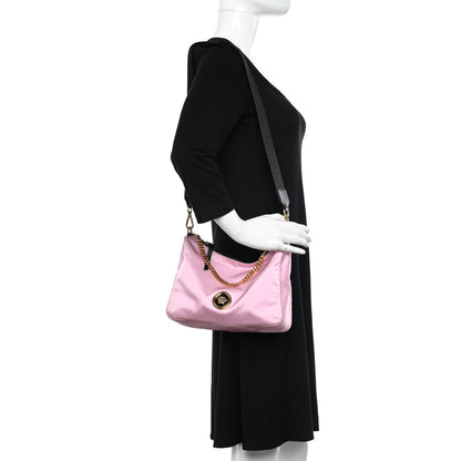 Versace Nylon Tribute Chain Crossbody Shoulder Bag Light Pink 2 of 10