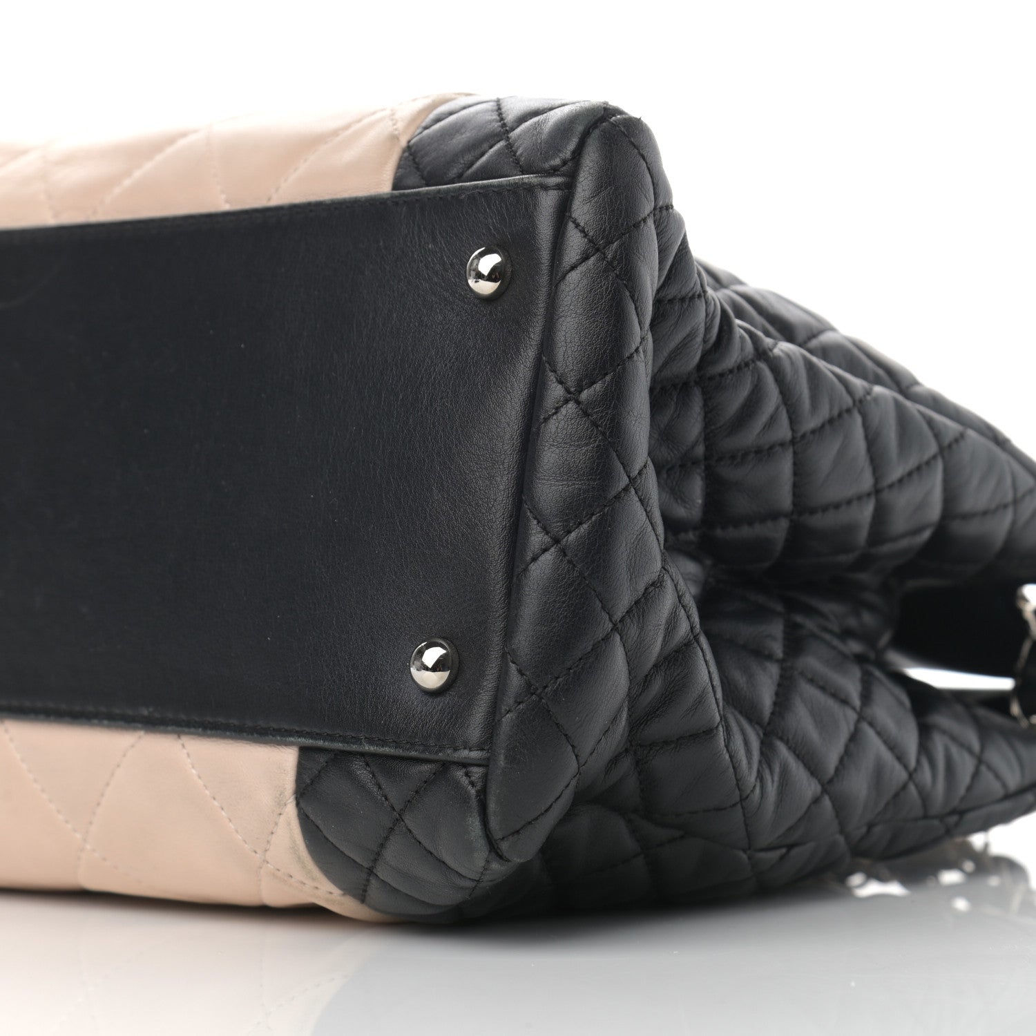 Chanel Lambskin Quilted CC Shopping Tote Black Rose Clair 10 of 13