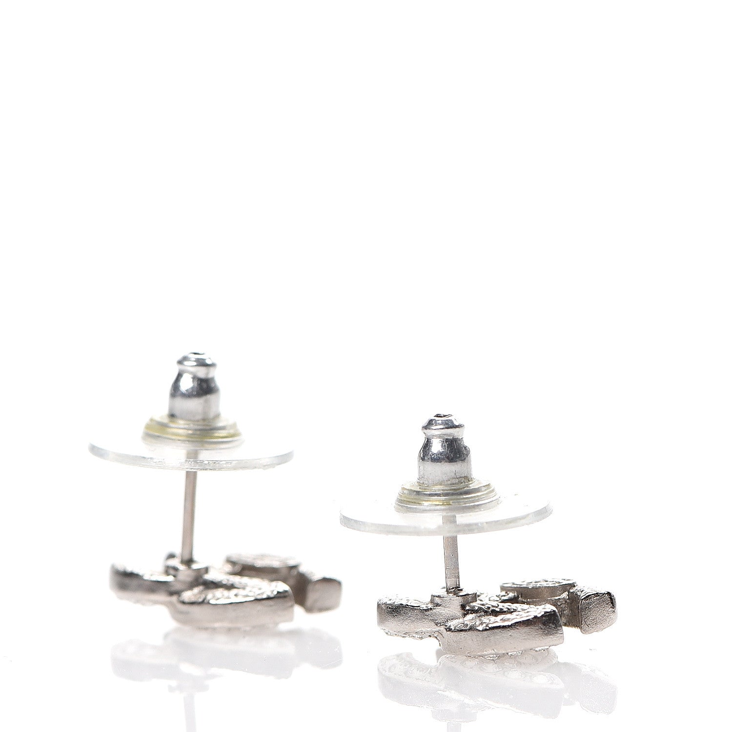 Chanel Crystal CC Earrings Silver 3 of 5