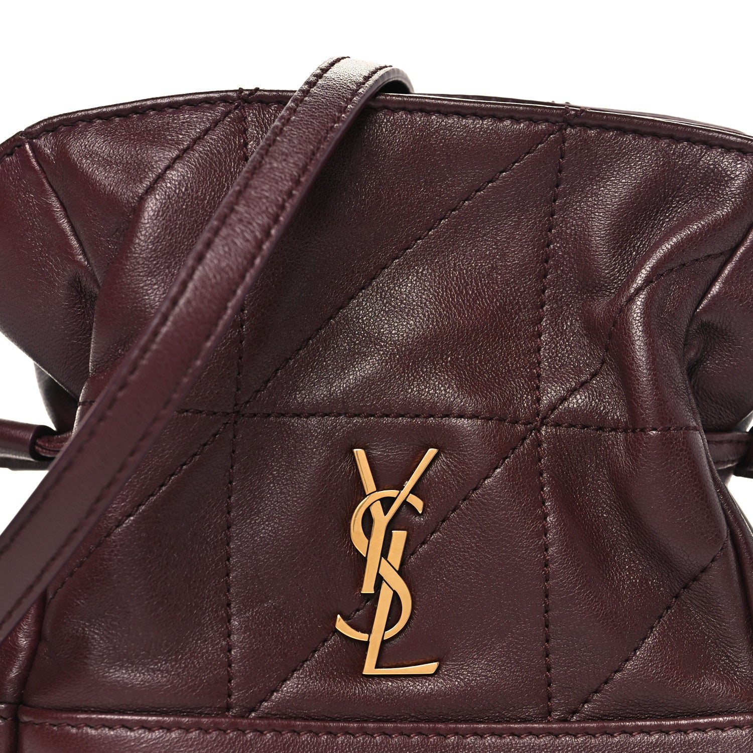 Saint Laurent Lambskin Matelasse Monogram Mini Jamie Shoulder Pouch Rouge Cabernet 7 of 9