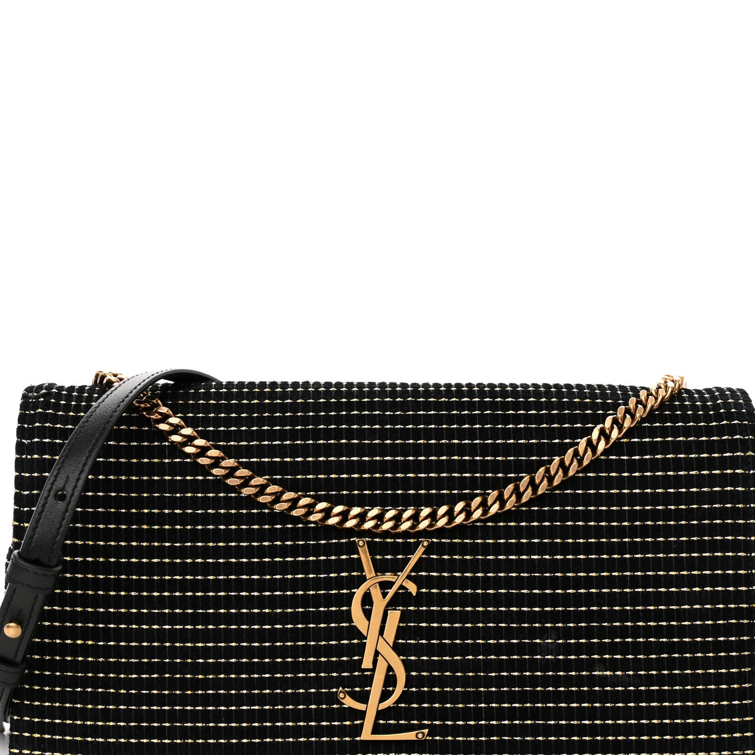 Saint Laurent Suede Contrast Stitching Monogram Kate 99 Black 7 of 12