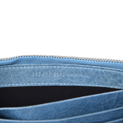 Balenciaga Agneau Classic Hardware Money Wallet Sky Blue 7 of 12