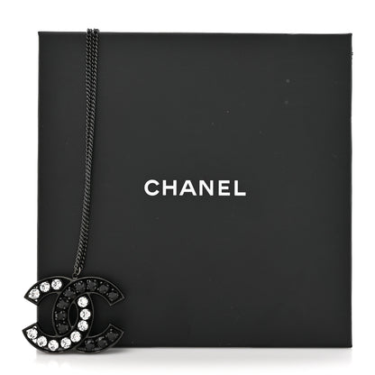 Chanel Ruthenium Crystal CC Necklace Black 5 of 5