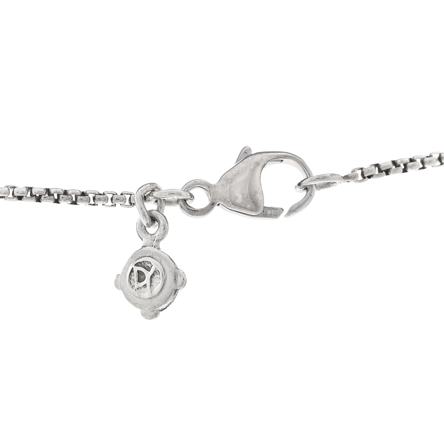 Sterling Silver 14K White Gold Diamond Crossover Circle Pendant Necklace
