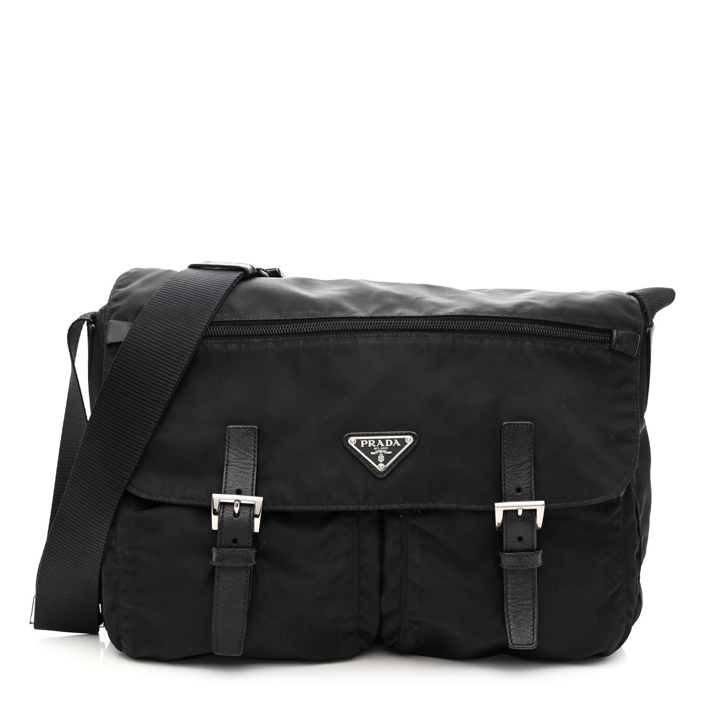 Nylon Vela Sport Messenger Bag Black