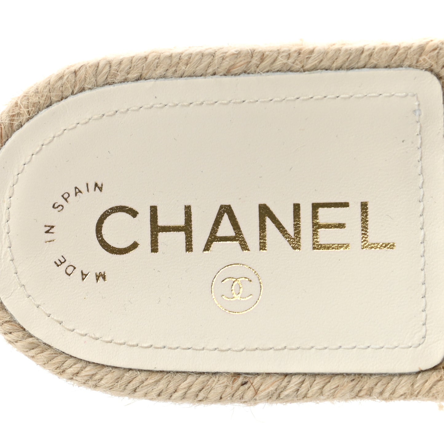 Tweed Grosgrain CC Mule Slide 38 White Black