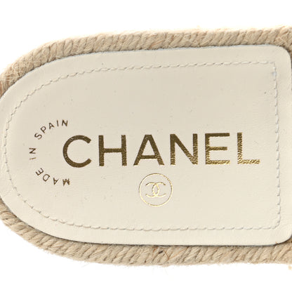 Chanel Tweed Grosgrain CC Mule Slide 38 White Black 7 of 8